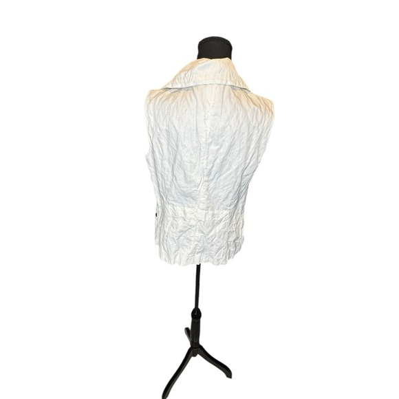 TRIBAL White Sleeveless Utility Vest 10 Lightweight Zip-Up Layering Jacket F141 - Picture 3 of 8